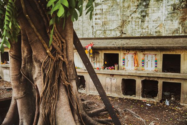 Remnants of ancient Chinese ancestral gravesites that have either worn down over time or moved to a new location.